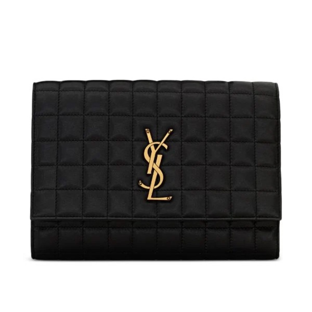 Saint Laurent Cassandre Quilted Clutch Bag